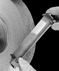 Worker using EXL PRO Deburring Wheel For Metal Finishing And Polishing, Unitized 6 In X 1 In X 1 In, on a metal piece