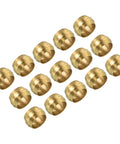 Brass 6mm tube compression sleeve ferrules; fifteen pieces shown