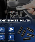 Heavy Duty Tap Socket Set For Tight Spaces With Vinyl Tap Holder Includes Five Sockets For High Compatibility In Tight Areas