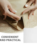 Hands folding 100 Count Reusable EPE Packing Foam Bags With Cushioned Design To Protect Fragile Items And Glassware, Ideal For Moving, Shipping, Storage, And Office Use, Pack Like A Pro With These Soft Cushioning Pouches For Safe, Easy Packaging.