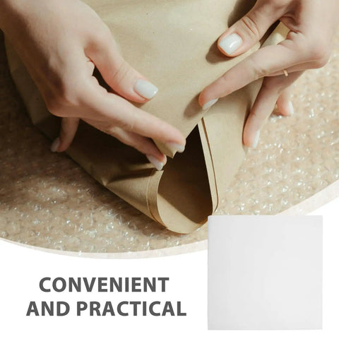 Hands folding 100 Count Reusable EPE Packing Foam Bags With Cushioned Design To Protect Fragile Items And Glassware, Ideal For Moving, Shipping, Storage, And Office Use, Pack Like A Pro With These Soft Cushioning Pouches For Safe, Easy Packaging.