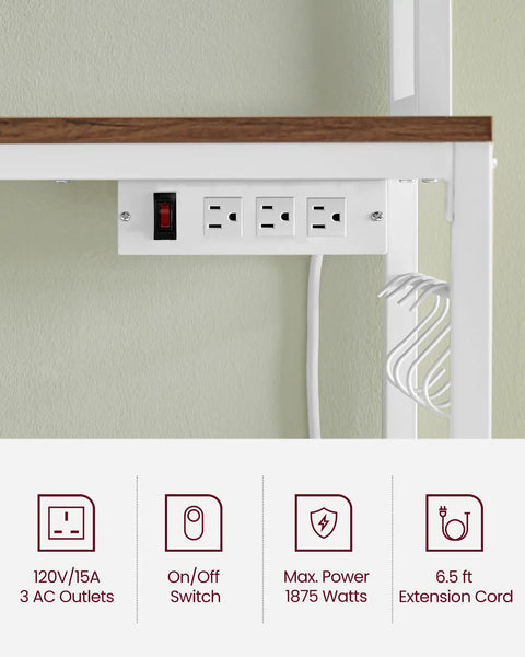 Multifunctional Bakers Rack With Built In Power Strip Microwave Stand And Coffee Station Setup Is A Straight Up Game Changer For Compact Living And Smart Kitchen Organization
