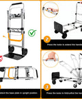 3 In 1 Convertible Hand Truck Folding Aluminum Dolly Cart With 2 Straps, Easy Setup And Smooth Transition Between Modes, Lightweight Yet Built Tough For Moving Boxes, Appliances, And Heavy Loads At Home, Workshop, Or Garage, folded and open