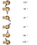 Brass pivoting pressure washer coupler with 1/4 in quick disconnect, gutter cleaner attachment, 4500 PSI, six views