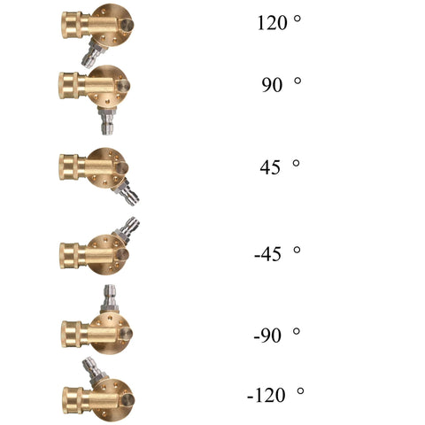 Brass pivoting pressure washer coupler with 1/4 in quick disconnect, gutter cleaner attachment, 4500 PSI, six views