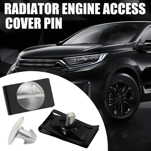 Heavy Duty 14 Piece Lower Engine Cover Pin Kit, Tough As Nails Splash Shield Bolts And Radiator Access Clips For Honda Civic Accord Crv Garage Daily Drive, radiator engine access cover pins in focus.