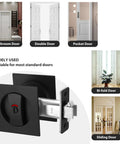 Pocket Door Lock Hardware Matte Black Privacy Lock With Indicator For Sliding And Bifold Doors fitting standard doors