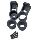 Tiki Torch Deck Or Fence Mount Kit Black For Three Quarter Inch And One Inch Poles Four Sets with screws visible