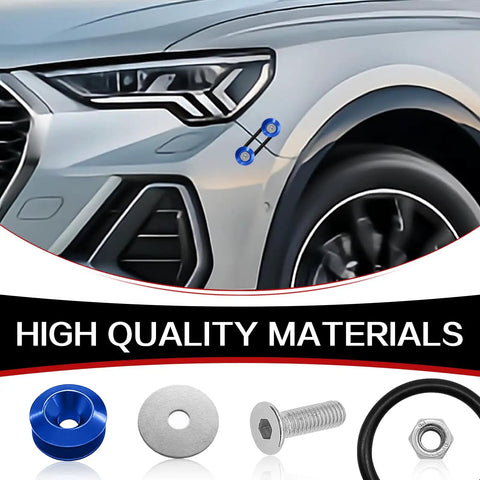 Universal Car Bumper Quick Release Fastener Kit With Stainless Steel Bolts Front And Rear Bumper Fasteners Blue Finish