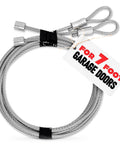 Heavy-Duty 8 Ft 6 In Garage Door Cables For 7 Ft Doors, 304 Steel Galvanized Cables, Coiled pair with tag visible