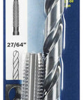 Top Shelf 1/2-13 Plug Tap And 27/64 Inch Drill Bit Combo Set For Nailing Right Hand Internal Threads And Cranking Out Precision Holes With Zero Hassle Today on packaging.