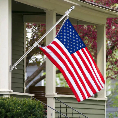 Aluminum Flag Pole Rings With Bearing For 0.75 To 1 Inch Flag Poles, No Tangle 360 Degree Rotation, Durable Carabiner Clips, No Fuss Quick Install, Keeps Your Flag Flowing Smooth And Safe on outdoor flagpole with American flag