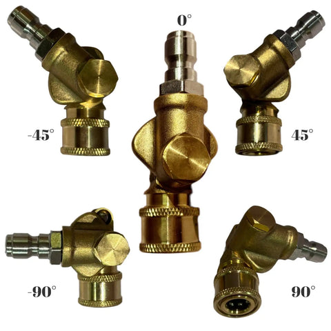 Pivoting Pressure Washer Attachment Kit 8 Pack With 5 Angles And 240 Degree Rotation, 1/4 Quick Connect, Includes 7 Nozzle Tips, Rinse Jet Stream, Gutter Cleaner For Up To 4500 PSI