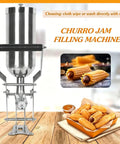 Pro Grade Donut Filler Machine 5L Manual Injector with 4 Anti Drip Pipes Stainless Steel for churro filling next to pastries