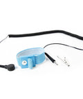 Blue ESD Anti-Static Fabric Adjustable Wrist Strap with 12 Foot Cord, 1 Megohm Resistor, 4 mm Snap, for Electronics Assembly