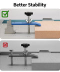 Image showing the correct use of a 2 Piece Clamp Block Set With 8 Adjustable Stops For CNC Router Workholding for better stability.