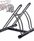 Dual Bike Rack For Indoor Or Outdoor Use Heavy Duty Steel Tire Storage Stand With PVC Feet Two Bike Parking Solution