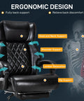 Heavy Duty 500 Lb Capacity Big and Tall Office Chair With Foot Rest Ergonomic High Back Recline showing ergonomic design and supports.