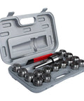 R8 ER40 Collet Holder Chuck Kit with 15 ER40 Collets for Milling Machines in a case with wrench and shank