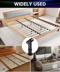 4 Pack Adjustable Bed Frame Support Legs Add Center Support Posts Height Expands From 8 To 14 Inches shown with bed frames and slats.