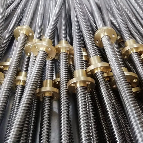 T8 Trapezoidal Lead Screw For 3D Printer Dope Upgrade, 8mm Diameter, 2mm Pitch, 14mm Lead, stainless steel screws with brass nuts