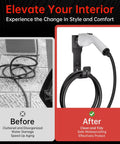 Before and after of EV Charger Wall Mount Kit With J Hook Cable Holder For SAE J1772 Connectors Sturdy Charging Cable Box Holder