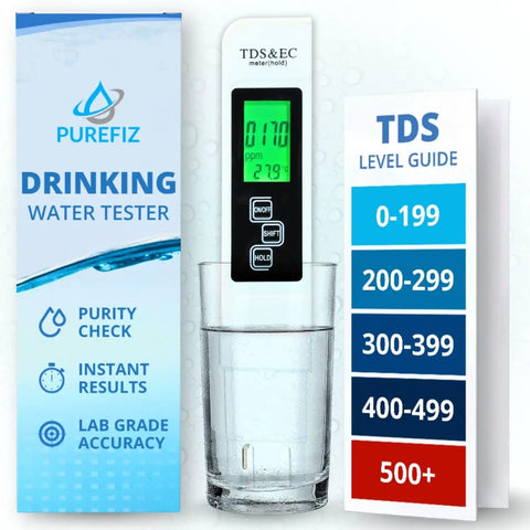 4 In 1 TDS Meter Digital Water Tester With EC And Temperature Readout 0 To 9990 Parts Per Million Measures In Celsius Or Fahrenheit