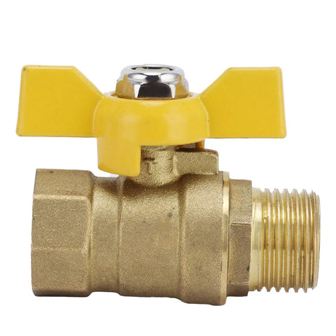 Heavy Duty Brass G1/2 Male Thread Ball Valve To Gas Shut Off Control Locks Tight and handles tough plumbing jobs without skip.