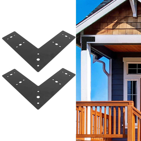L Shape Corner Bracket Mending Plate Right Angle Built To Last Heavy Duty Black Powder Coated Carbon Steel on house corner