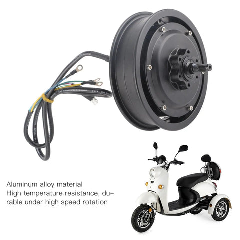10 Inch Brushless Disc Brake Hub Motor 1200W 1250RPM IP54 Rated For Electric Scooters And Motorcycles with wiring and scooter