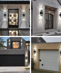 Up And Down LED Outdoor Wall Light Fixture In Aluminum IP65 Rated For Porch Patio And Garage Warm White 3000K on exterior walls