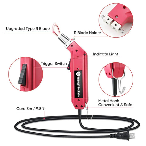 60W Fabric Cutter And Rope Cutter Pro Electric Hot Knife Heat Sealer With Adjustable Power Built For Pros Cutting Tool Kit With Blades And Accessories For Clean Edges And Quick Seals Ideal For Fabrics Ropes And DIY Crafts