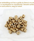 Bulk 300 Pcs M4 Threaded Inserts For 3D Printing Knurled Brass Heat Set Nuts M4 X D6 X L6 For Plastic Projects shown on marble surface
