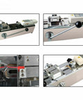 Pro Grade 500N Digital Pull Tester With Horizontal Push Pull Test Stand High Precision 0.01mm Displacement Readout And Synchronous Force And Movement Portable Wire Harness And Terminal Tensile Testing System on horizontal bench, metal clamp detail