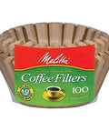 Four Pack of One Hundred Count Natural Brown Basket Coffee Filters for Eight to Twelve Cup Makers Chlorine Free and Tear Resistant