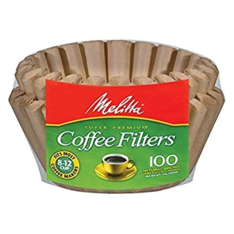 Four Pack of One Hundred Count Natural Brown Basket Coffee Filters for Eight to Twelve Cup Makers Chlorine Free and Tear Resistant