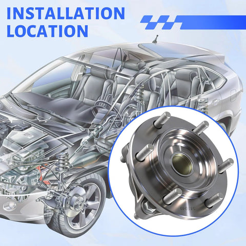 Bolt On Front Wheel Hub Bearing Assembly With ABS For Toyota Tacoma 2005-2023 Front 4WD installation illustration