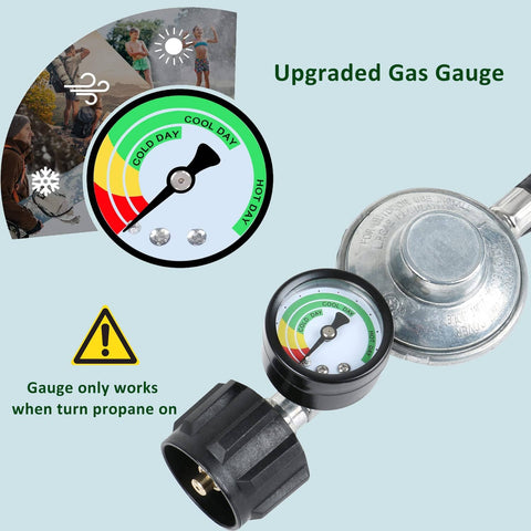 Three Foot Propane Hose Regulator With Gauge For Weber Charbroil Nexgrill Cuisinart Grills Patio Heaters And Fire Pits