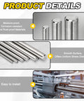 Two Pack 1/4 Inch By 150mm Linear Motion Rods Stainless Steel 304 Shaft Guide For 3D Printer CNC Projects And DIY Craft Tools Built For Makers With Precision Rails For Smooth Motion And Accurate Positioning, stainless steel rods shown with smooth finish