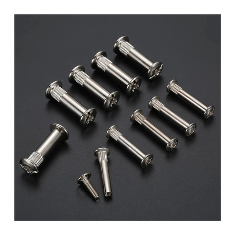 Beefy Nut Connector Kit For Furniture M5 And M8 Snap Rivet Screws, Male And Female Quick Assembly Hardware Sets, Includes 10 Complete Sets For Kitchen Cabinets, Beds, And DIY Splicing, Easy Fit, No Fuss Build, Strong Hold, silver metal connectors