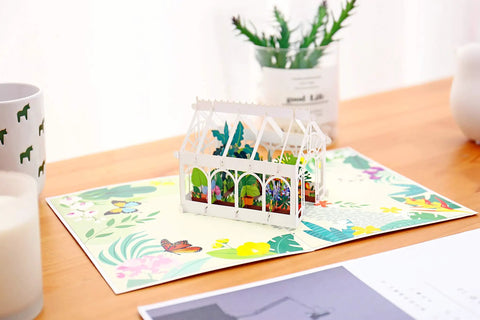 Greenhouse Floral 3D Pop Up Birthday Card For Women With Included Message Note And Envelope A Totally Thoughtful Gift For Mom Wife Sister Her That Feels Special And Handcrafted