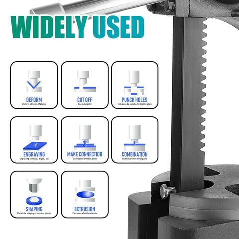 Image showing uses of Badass 3 Ton Manual Arbor Press With Smooth Hand Wheel, Heavy Duty Cast Iron Frame for metal work.