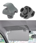 Gray Slick Sun Visor Clip Replacement Kit for Cars shown with attached visor, OEM Style 88217S04003ZA, fits Honda Civic CRV Acura TSX