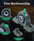 Pillow block bearing, Donepart UCP204-12, front view, 3/4 bore, green 2-bolt flange housing