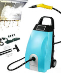 Heavy Duty Steam Cleaner With Boss Level 3.5L Tank And 30 Minute Runtime For Auto Detailing Carpet Cleaning Plus Extra Long Hose And Cord Making Quick Work Of Stairs Baseboards And Stubborn Dirt Spots Everywhere Across Your Whip Or Home Blue on a cleaning machine.