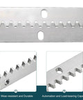 Close-up of Beefy Heavy Duty Steel Gear Rack Kit with reinforced rails and mounting hardware.