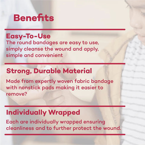 DealMed flexible fabric oval adhesive bandages, 7/8 x 1 1/4 inches, latex-free, 100-count, individually wrapped