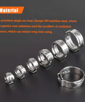 50 Pieces 12.8 To 15.3 Mm 304 Stainless Steel Single Ear Hose Clamps Set For Plumbing Automotive And Industrial Use High Corrosion Resistance Durable Construction Easy To Install With Reliable Gripping Action
