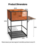 Dimensions of Laser Engraver Enclosure Cabinet With Exhaust And Ventilation Fan showing width, depth, and height measurements.