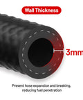 Close-up of Push Lock Fuel Hose Kit With 3/8 And 1/2 Inch NBR Rubber SAE 30R7 showing 3mm wall thickness detail.